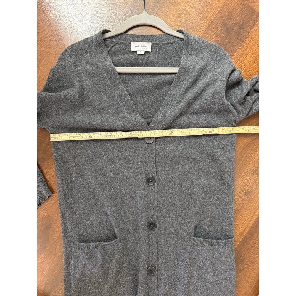 Cashmeren Long Profile Button Front Cardigan 100% Cashmere Casual Gray Sz S - Picture 7 of 7